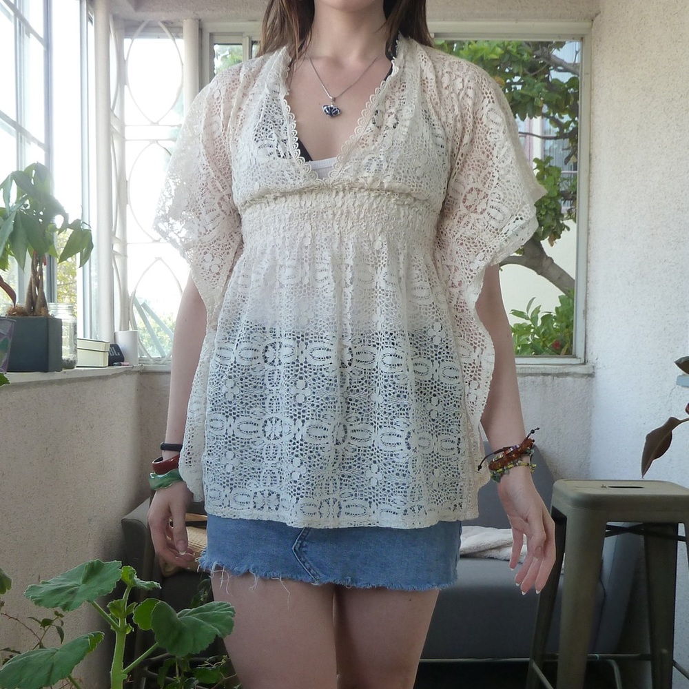 Elegant Cream Lace Women's Top